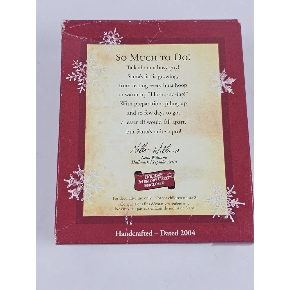Hallmark Keepsake Ornament 2004 So Much To Do! Santa List